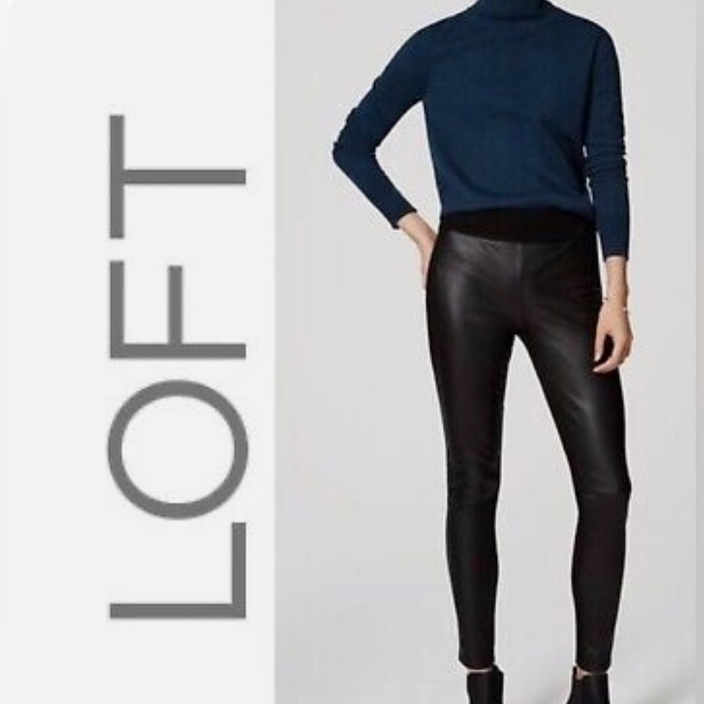 LOFT Ann Taylor faux Leather Panel Pants, Women’s M.